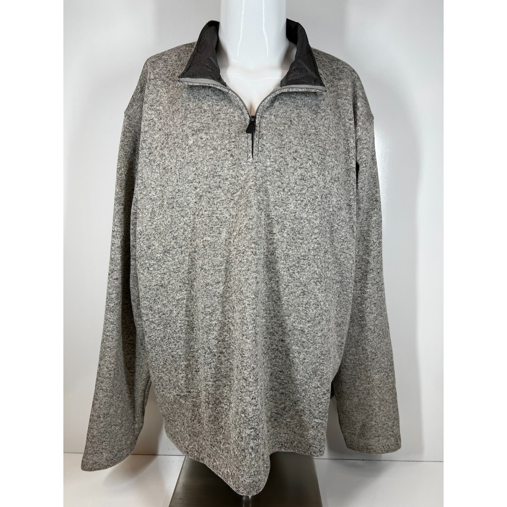 NWT Wrangler‎ Authentics Grey Long Sleeve Pullover Quarter Zip Mens SZ 3XL